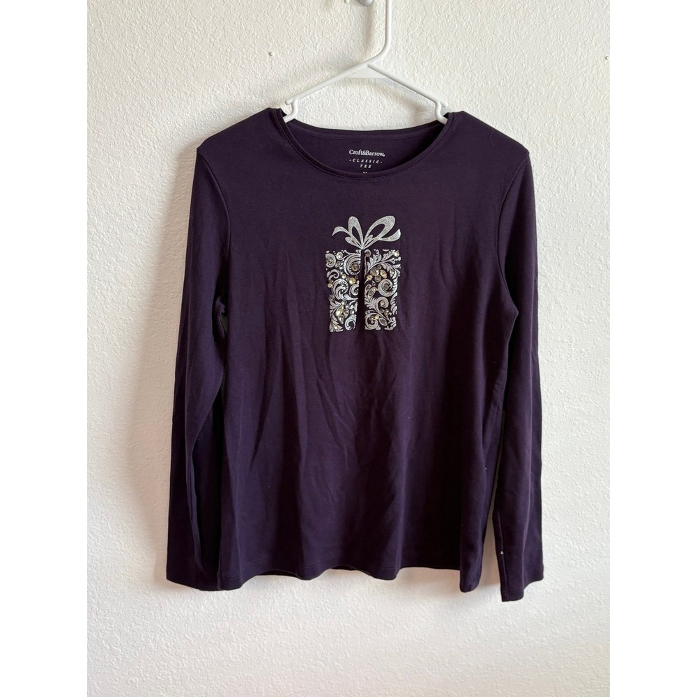 Long Sleeve Women's Medium‎ Plum Christmas shirt